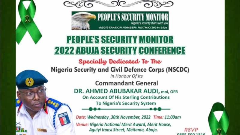 COUNTDOWN TO PEOPLE’S SECURITY MONITOR 2022 ABUJA SECURITY CONFERENCE